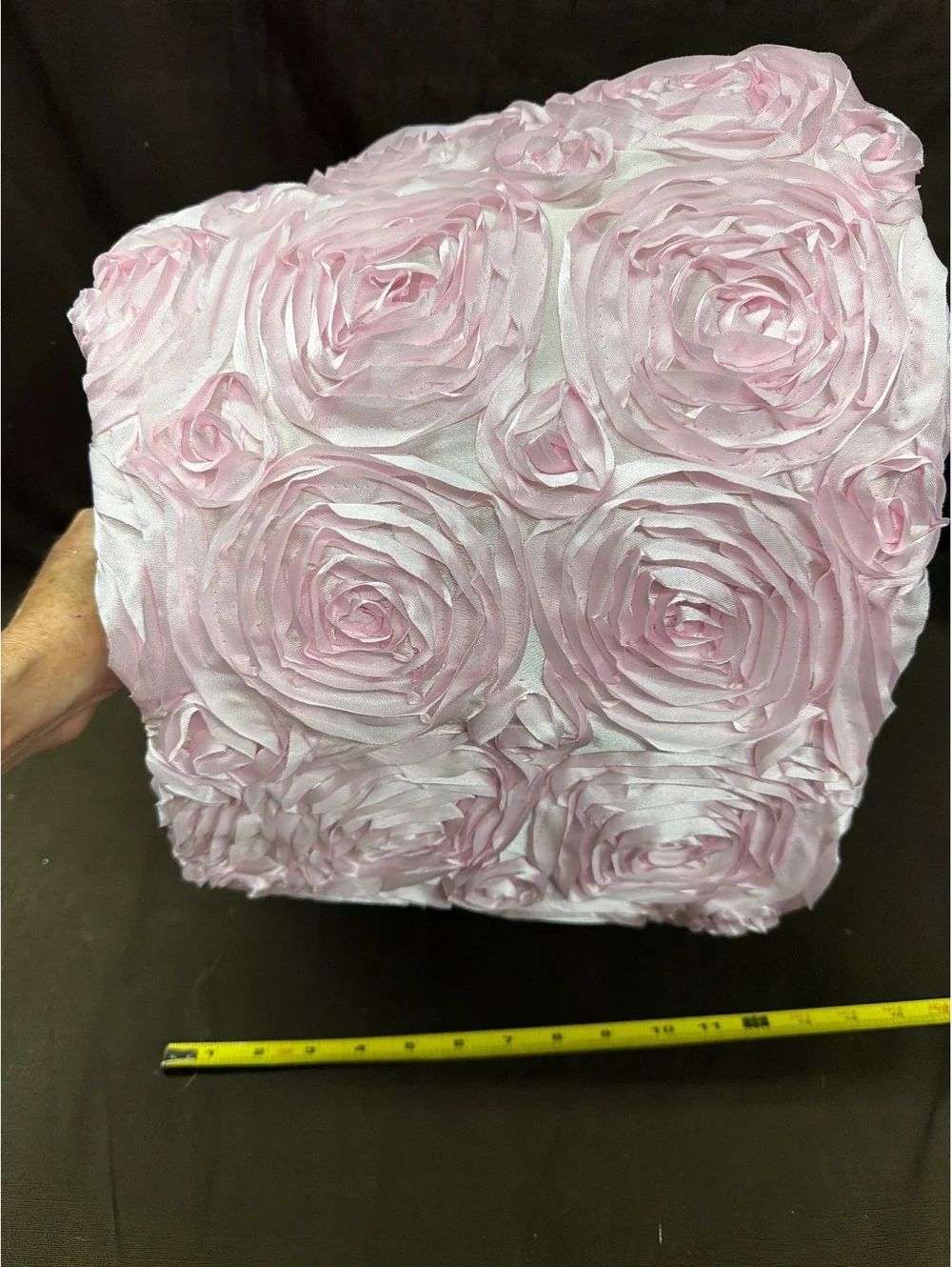 Pink Rose Pattern Fabric Lamp Shade with Metal Frame